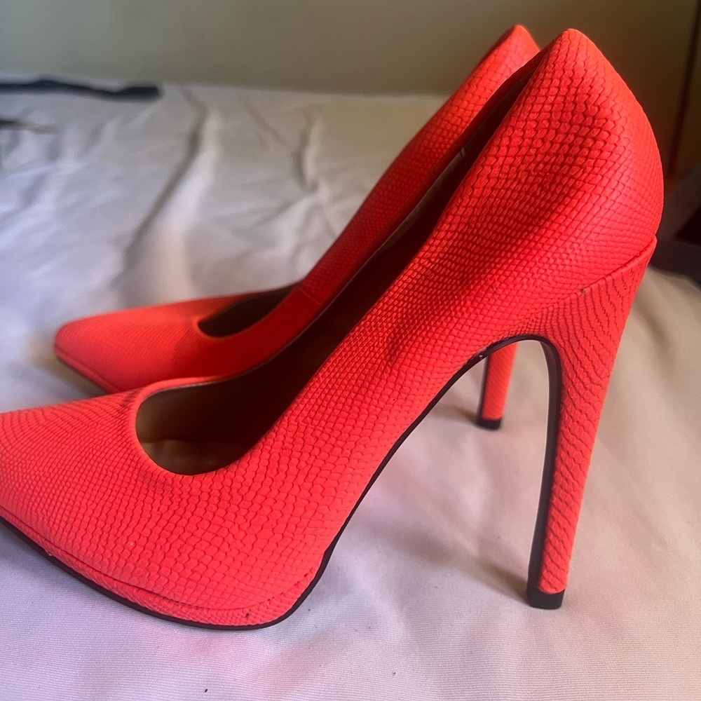 Charlotte Russe Orange/Pink Neon Heels